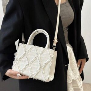 Large Woven Tote Bag For Women Woven Purse Leather Handbags Ladies' Bag Blue Dia